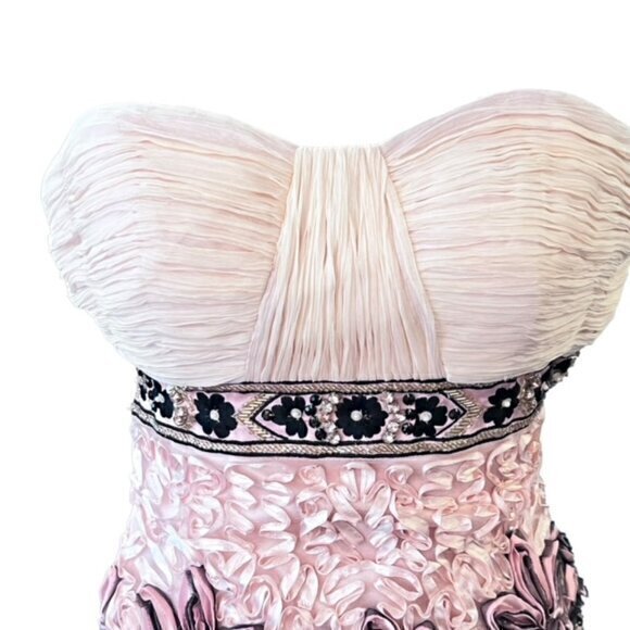 NWT Sue Wong Beaded Ribbon Embroidered Evening Formal Dress Size 4 $428 PINK - Picture 5 of 16
